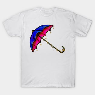 Blue & Pink Umbrella T-Shirt